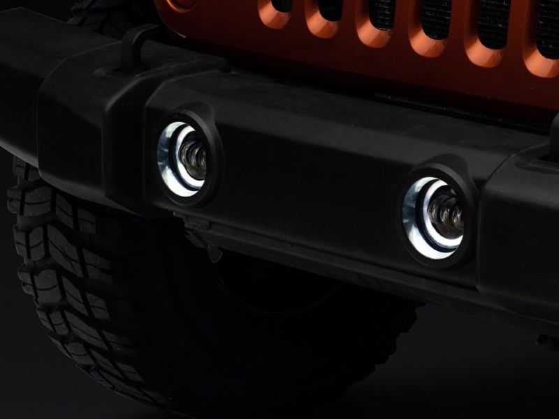 Raxiom 07-23 Jeep Wrangler JK & JL Axial Series Halo LED Fog Lights- Amber J130812 J130812 Photo - Close Up