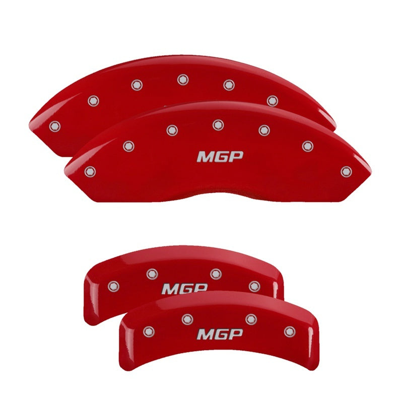 MGP 4 Caliper Covers Engraved Front & Rear MGP Red finish silver ch 54003SMGPRD 54003SMGPRD Photo - Primary