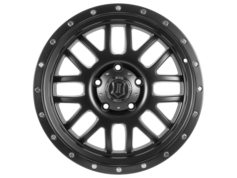 ICON Alpha 20x9 8x6.5 19mm Offset 5.75in BS 125.2mm Bore Satin Black Wheel 1220908057SB 1220908057SB Photo - Unmounted