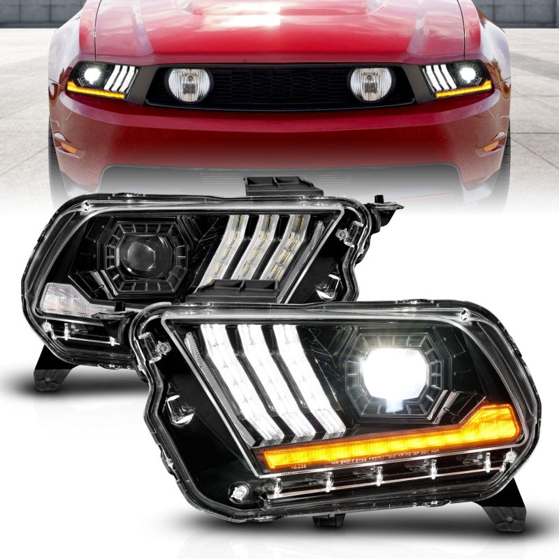 ANZO 10-14 Ford Mustang LED Projector Headlights w/Sequential Light Tube (NON HID Compatible) 121577 121577 Photo - Primary