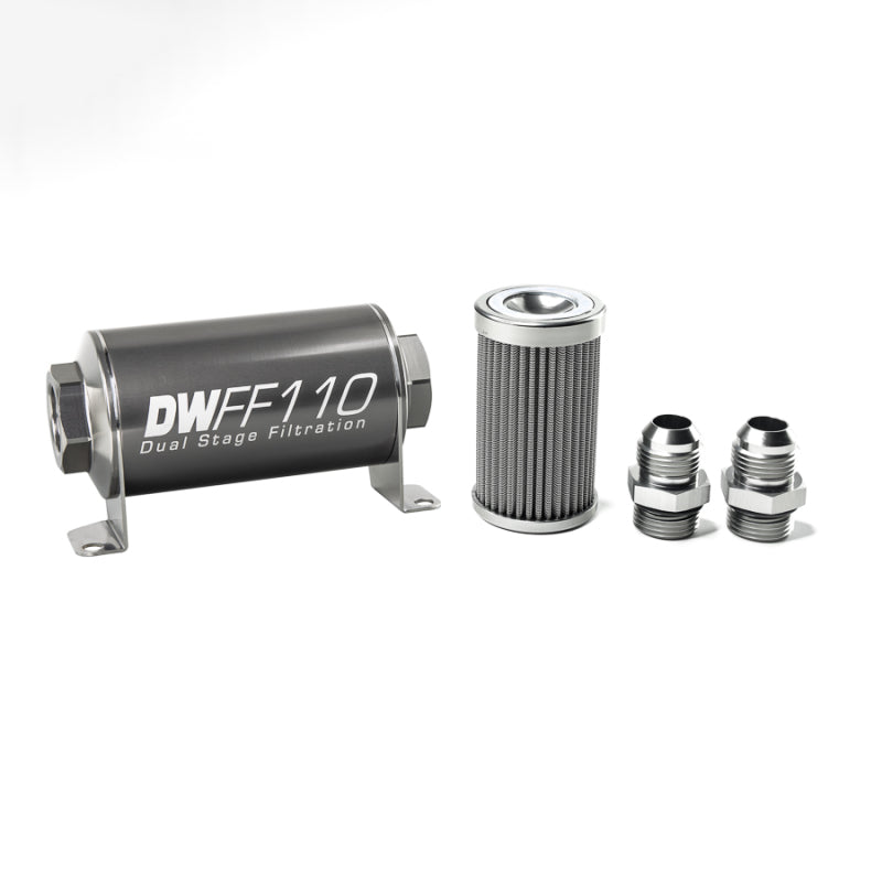DeatschWerks '-10AN, 100 micron, 110mm In-line fuel filter kit 8-03-110-100K-10 Photo - Primary