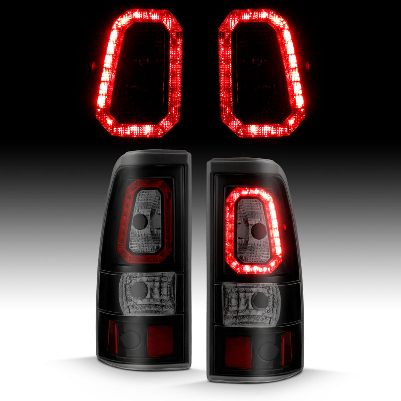 ANZO 1999-2002 Chevy Silverado 1500 LED Taillights Plank Style Black w/Smoke Lens 311325 311325 User 1