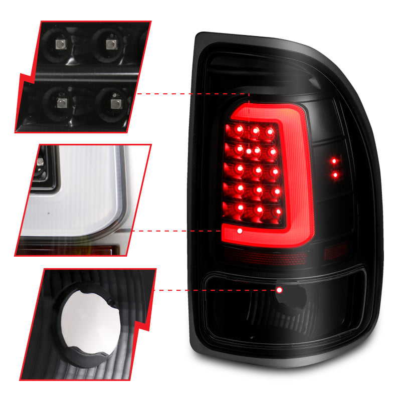 ANZO 1997-2004 Dodge Dakota LED Taillights Black Housing Smoke Lens Pair 311348 311348 User 2