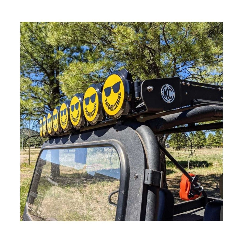 KC HiLiTES 6in. Hard Cover for Gravity Pro6 LED Lights (Single) - Smiley Face- Yellow/Black KC Logo 5114 5114 Photo - Mounted