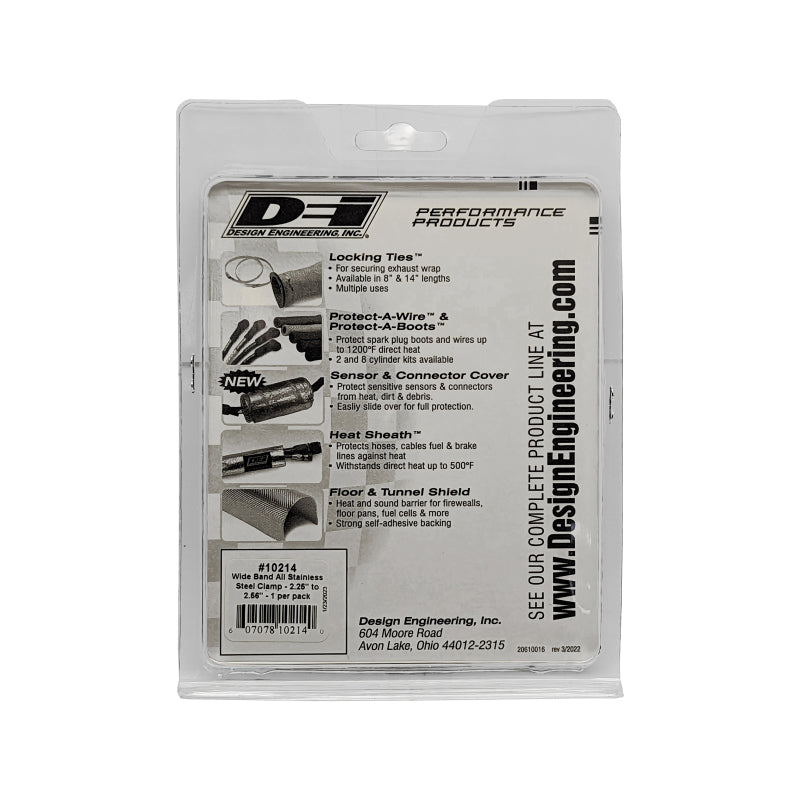 DEI Stainless Clamp 2.25in to 2.56in - Wide Band Clamp 1 per pack 10214 10214 Photo - Unmounted