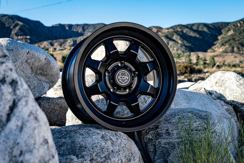 ICON Nuevo 17x8.5 / 6x5.5 / 25mm Offset / 5.75in BS - Satin Black Wheel 8117859057SB 8117859057SB Photo - lifestyle view