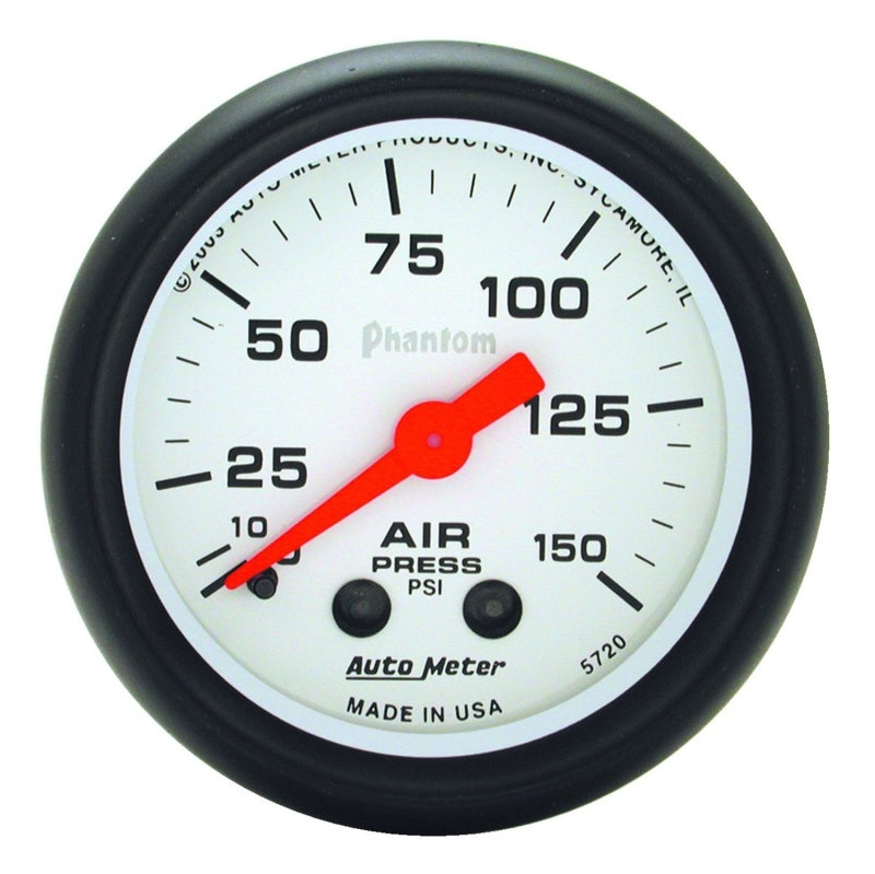 Autometer 2-1/16" Air Pressure, 0-150 Psi, Mechanical, Phantom 5720 Photo - Primary