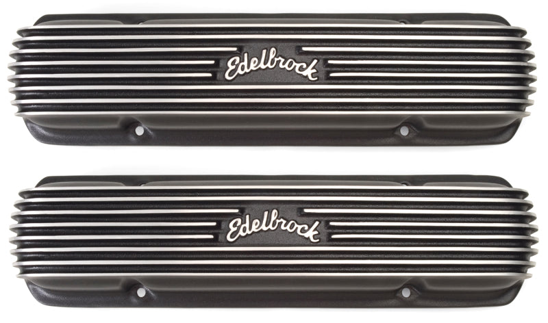 Edelbrock Valve Cover Classic Series Pontiac 1962-1979 301-455 CI V8 Black 41303 41303 Photo - Primary