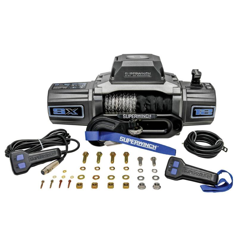 Superwinch 12000 LBS 12 VDC 3/8in x 80ft Synthetic Rope SX 12000SR Winch - Graphite 1712201 1712201 Photo - Close Up