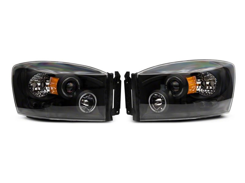 Raxiom 06-08 Dodge RAM 1500 LED Halo Projector Headlights- Blk Housing (Clear Lens) R110149 R110149 Photo - Close Up