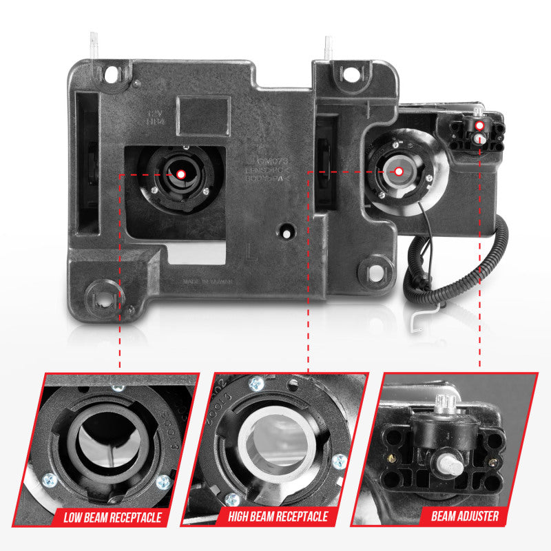 ANZO 1999-2000 Cadillac Escalade Crystal Headlights 111499 111499 Photo - Unmounted