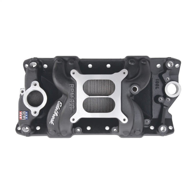 Edelbrock Intake Manifold, RPM Air-Gap, Small-Block Chevy 262-400, Black 75013 Photo - Primary