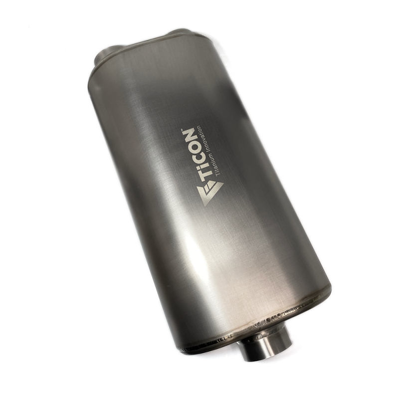 Ticon Industries 17in Overall Length 2.5in Oval Titanium Muffler - 2.5in Center In/Dual Outlet 116-06323-0120 116-06323-0120 User 1
