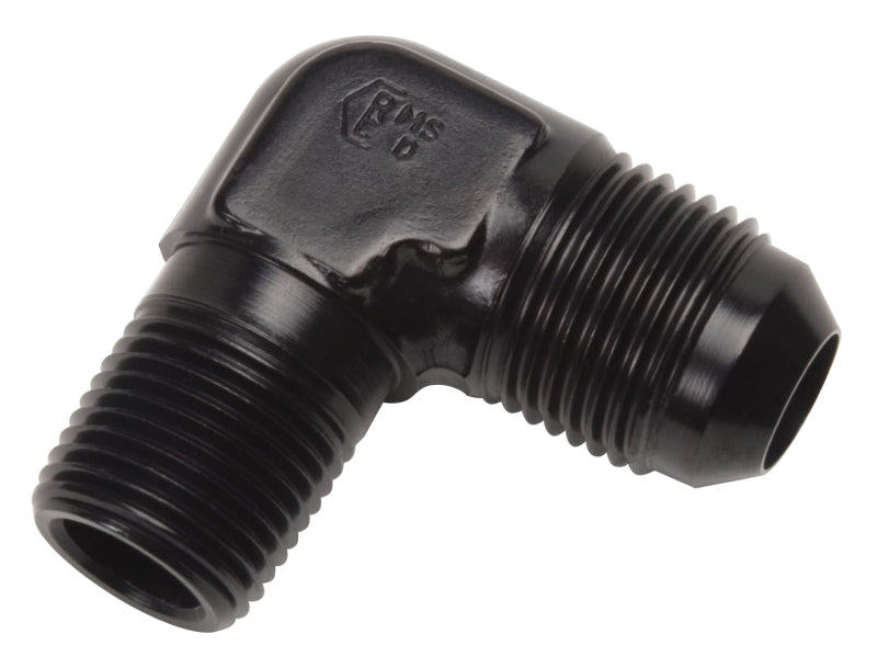 Russell Performance -12 AN to 1/2in NPT 90 Degree Flare to Pipe Adapter (Black) 660903 660903 Photo - Primary