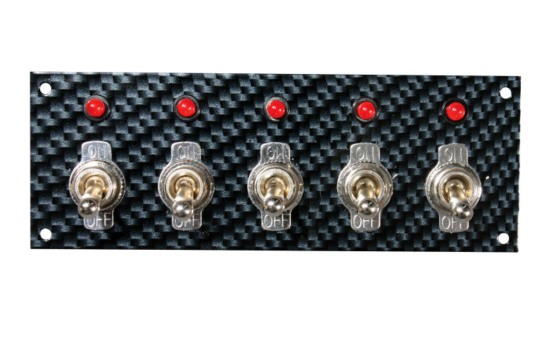 Moroso Switch Panels Toggle Switch Panel; Black/Black; Dash Mount; Fiber 74143 Photo - Primary