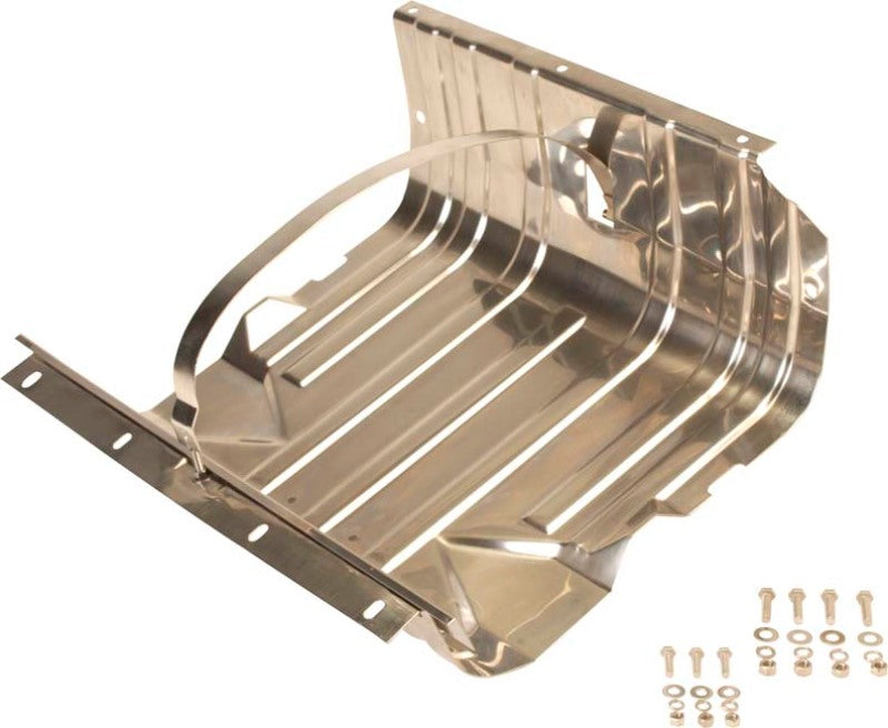Kentrol 76-90 Jeep CJ/Wrangler YJ Gas Tank Skid Plate with strap - Polished Silver 30539 30539 Photo - Primary