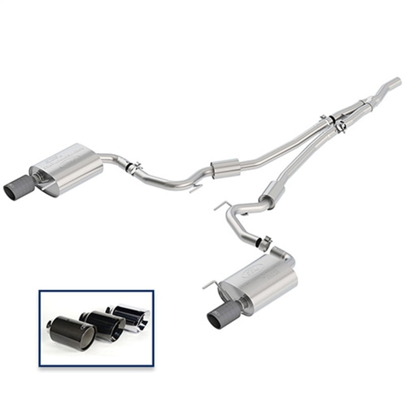 Ford Racing 18+ Mustang 2.3L EcoBoost Cat-Back Sport Exhaust System w/Carbon Fiber Tips M-5200-M4SFA M-5200-M4SFA Photo - Primary