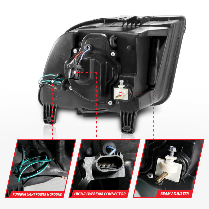 ANZO 05-09 Ford Mustang (w/Factory Halogen HL Only) Projector Headlights w/Light Bar Chrome Housing 121567 121567 User 4