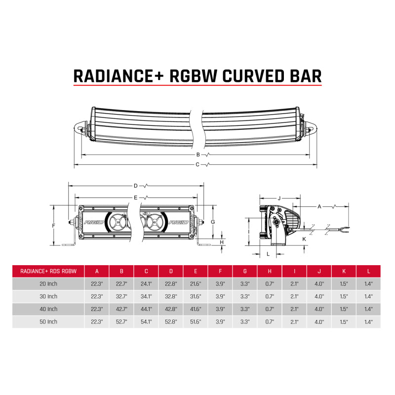 Rigid Industries Radiance+ Curved 20in. RGBW Light Bar 320053 320053 User 3