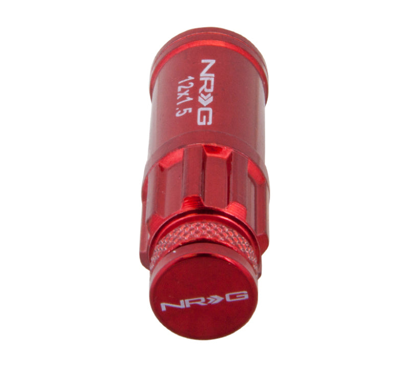 NRG New Steel Lug Nut M12 x 1.5 w/ Dust Cap Cover Set 21 pc Red w/ Locks LN-LS700RD-21 Photo - Primary