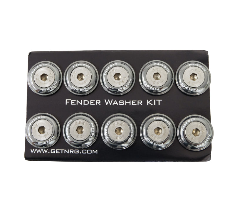NRG Fender Washer Kit, Set of 10, Gun Metal, Rivets for Plastic FW-100GM Photo - Primary