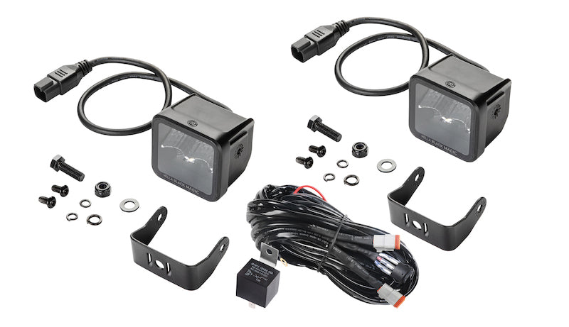 Hella Universal Black Magic 2.7in L.E.D. Cube Kit - Flood Beam 358176801 358176801 Photo - out of package