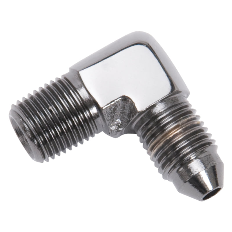 Russell -3AN 1/8 inch NPT Pipe Male 90° Brake Adapter Fitting - Black 642793 Photo - out of package