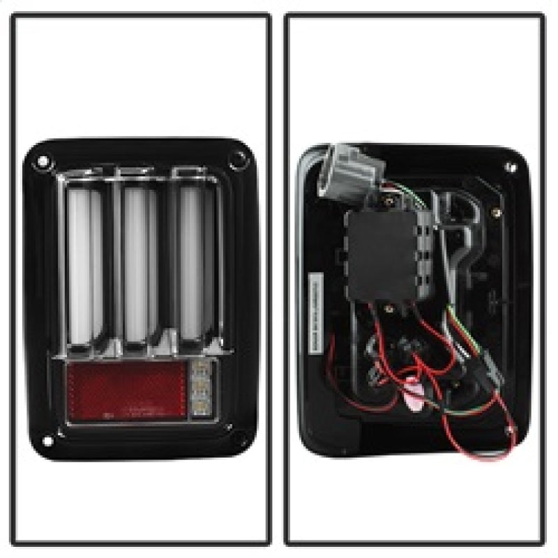 Spyder 07-16 Jeep Wrangler Version 2 Light Bar LED Tail Lights - Black (ALT-YD-JWA07V2-LBLED-BK) 5084774 5084774 Photo - Unmounted