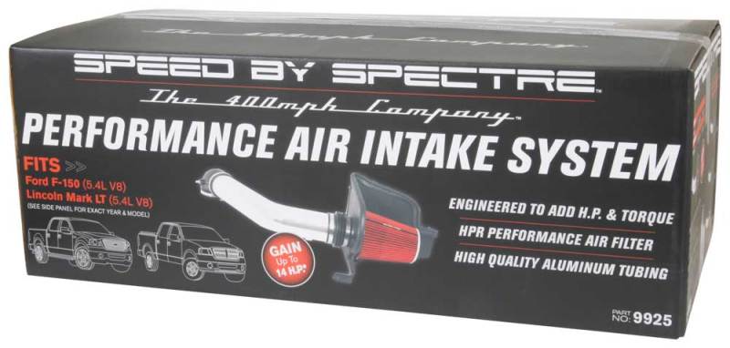 Spectre 04-08 Ford F150 V8-5.4L F/I Air Intake Kit - Clear Anodized w/Red Filter 9925 9925 Photo - in package