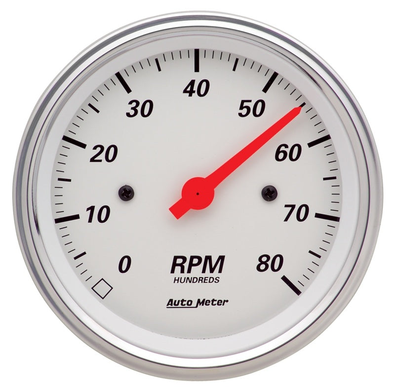 Autometer Gauge, Tachometer, 3 3/8", 8K Rpm, In-Dash, Arctic White 1390 Photo - Primary