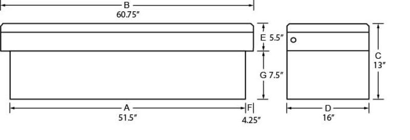 Tradesman Aluminum Economy Cross Bed Truck Tool Box (60in./Front Opening) - Black 7111002 7111002 User 1