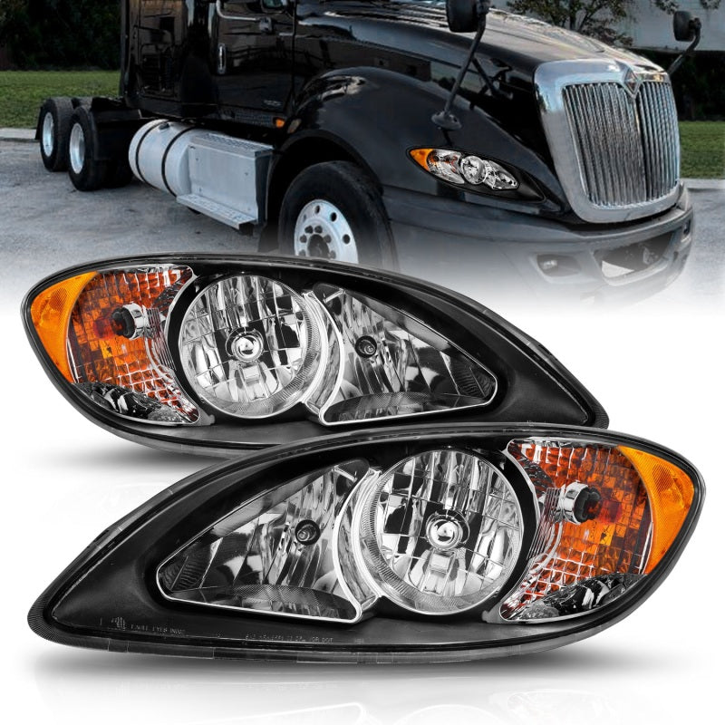 ANZO 2008-2016 International Prostar Crystal Headlights Black Housing (OE Replacement) 131032 131032 Photo - Primary
