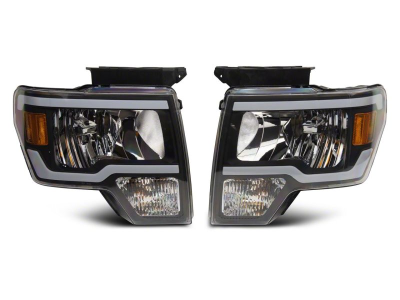 Raxiom 09-14 Ford F-150 Axial Series Headlight w/ SEQL LED Bar- Blk Housing (Clear Lens) T566368 T566368 Photo - Close Up