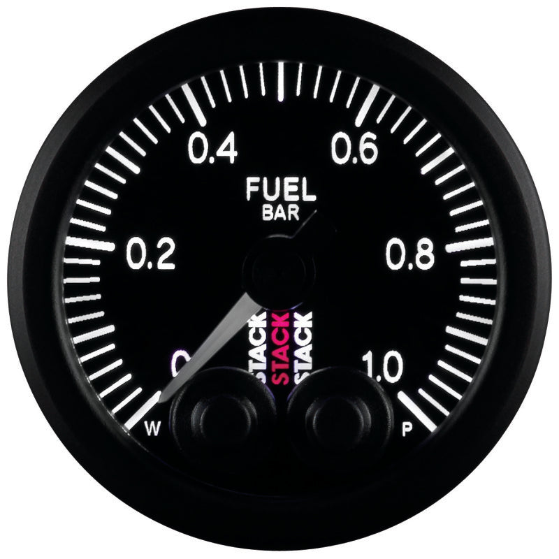 Autometer Stack 52mm 0-1 Bar M10 Male Pro-Control Fuel Pressure Gauge - Black ST3503 ST3503 Photo - Primary