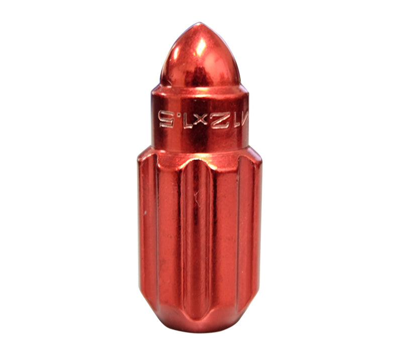NRG M12 x 1.5 Steel Lug Nut Set Bullet Shape 21 pc Red W/ Lock Key LN-LS500RD-21 Photo - Primary