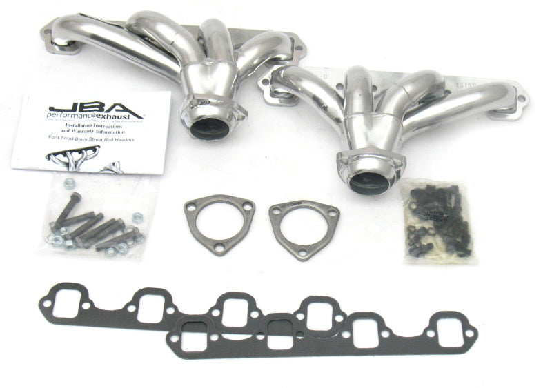 JBA Ford 260-351W SBF 1-5/8in Primary Silver Ctd Tight Tuck Header 1615SJS 1615SJS Photo - Primary