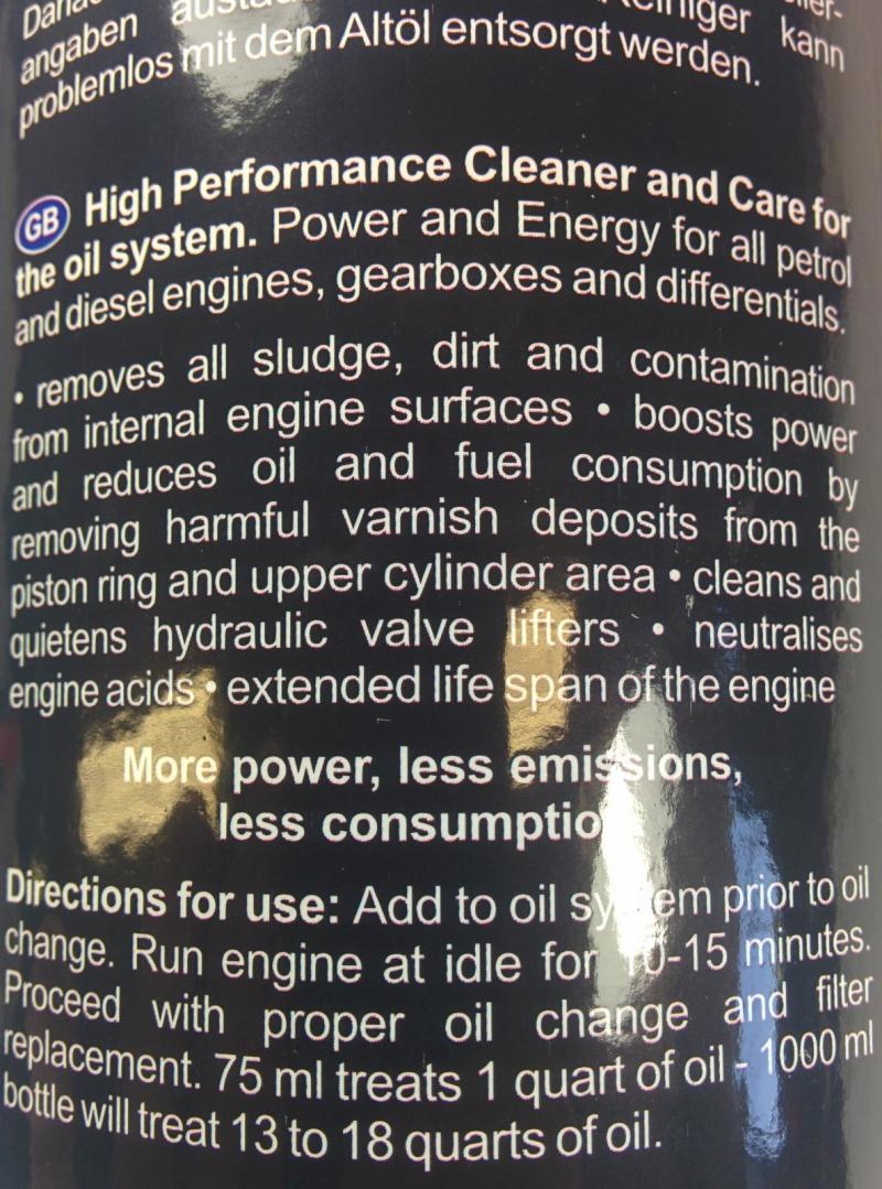 DDP High Performance Oil System Cleaner/Decarbonizer DDP OILCLEAN DDP OILCLEAN User 1
