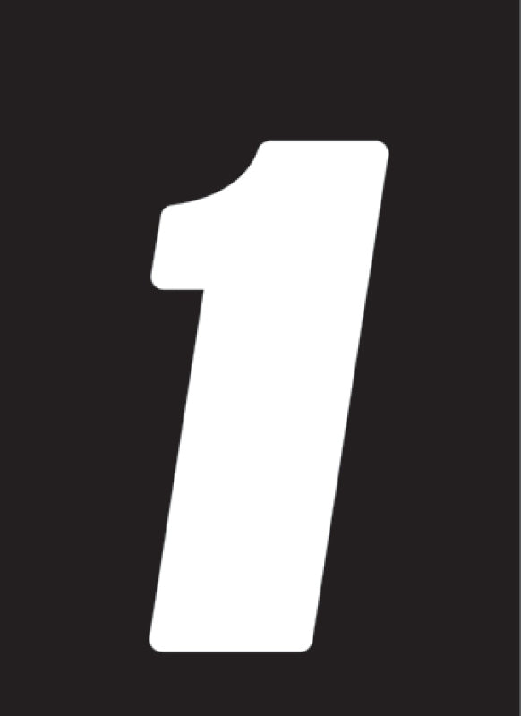 Hardline Dirt Digits 3pk 4 in. - High Gloss Number 1 - White DD43W-1 DD43W-1 Photo - Primary