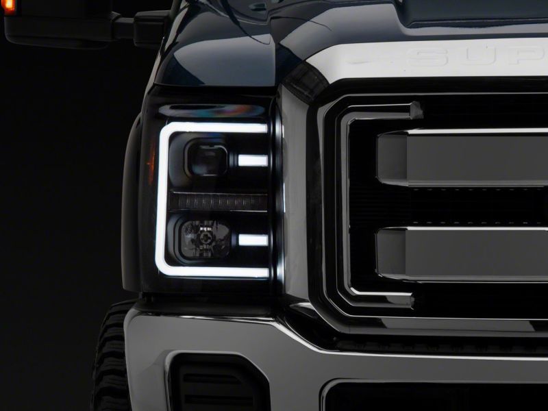Raxiom 11-16 Ford F-250 Super Duty LED Projector Headlights - Blk Housing (Clear Lens) SD3620 SD3620 Photo - Close Up