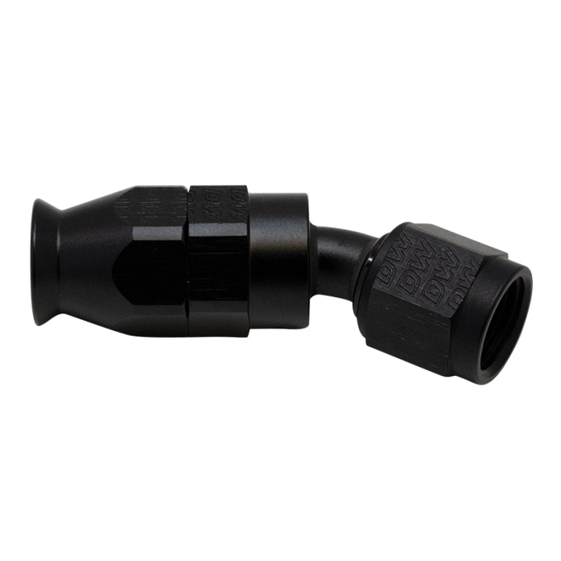 DeatschWerks 6 AN Female Flare Swivel 30-Degree Hose End PTFE - Anodized Matte Black 6-02-0870-B 6-02-0870-B Photo - Primary