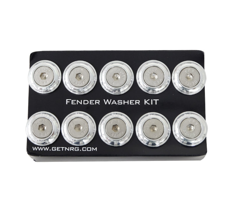 NRG Fender Washer Kit w/Rivets For Plastic (Silver) - Set of 10 FW-100SL FW-100SL Photo - Primary