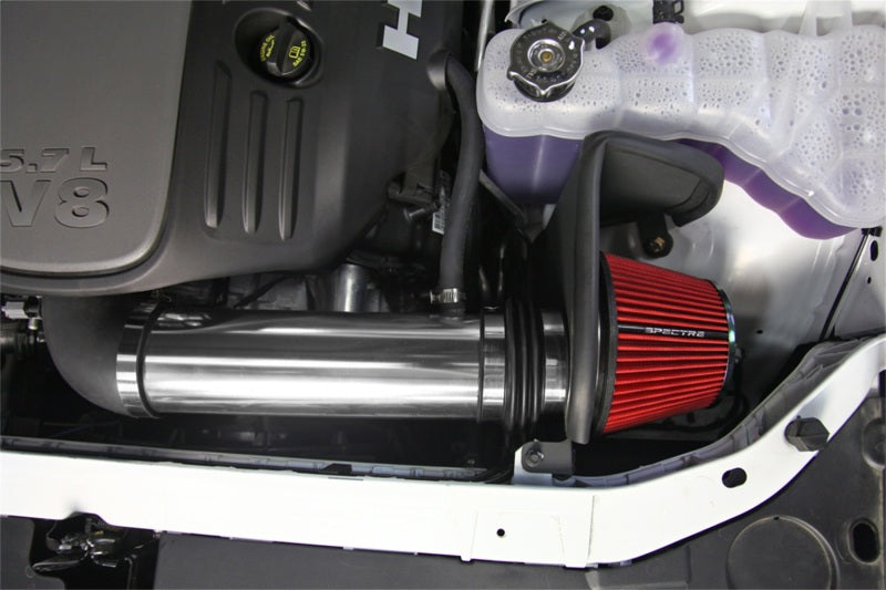 Spectre 11-17 Dodge Challenger/Charger 5.7L V8 Air Intake Kit - Polished w/Red Filter 9036 9036 Photo - Mounted