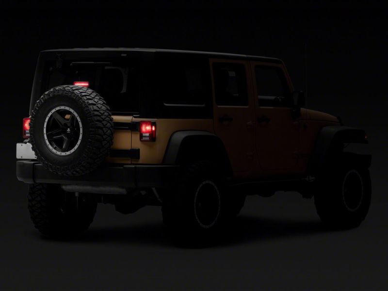 Raxiom 07-18 Jeep Wrangler JK Axial Series Hyper Flash LED Third Brake Light- Smoked J137871 J137871 Photo - Close Up