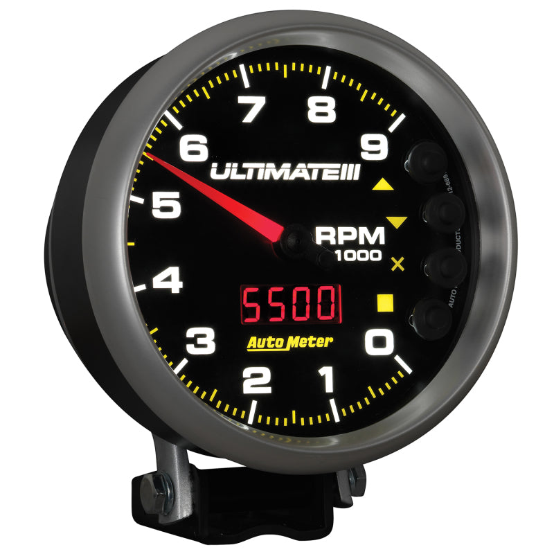 Autometer 5 inch Ultimate III Playback Tachometer 9000 RPM - Black 6887 6887 User 6
