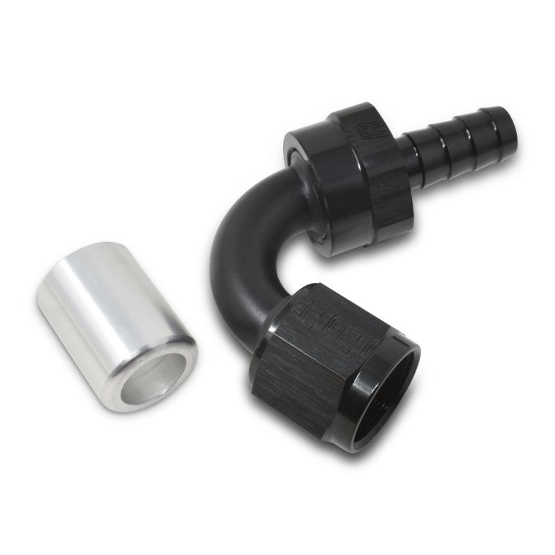 Russell Crimp-On 120° Tight Radius Hose End - Black / Silver 610673 Photo - out of package