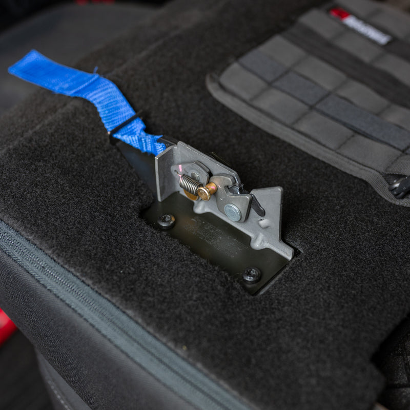 BuiltRight Industries 09-20 Ford F-150/Raptor (09-14 SuperCrew Only) Rear Seat Release - Blue Strap 100114 100114 Photo - Mounted