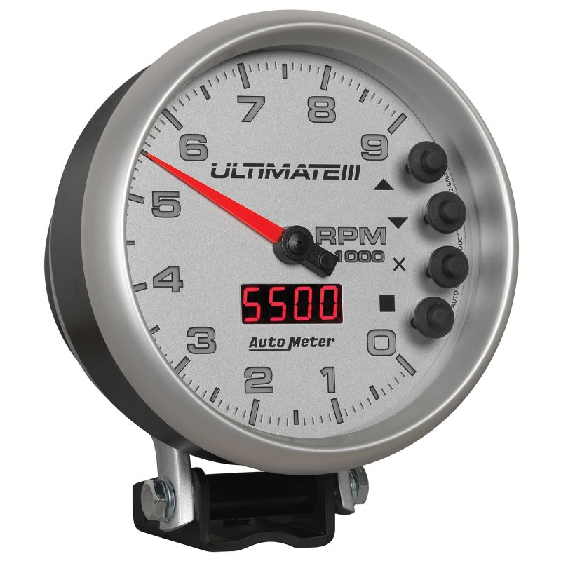 Autometer 5 inch Ultimate III Playback Tachometer 9000 RPM - Silver 6882 6882 User 5