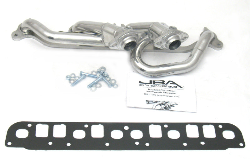 JBA 00-06 Jeep 4.0L 1-1/2in Primary Silver Ctd Cat4Ward Header 1527SJS 1527SJS Photo - Primary