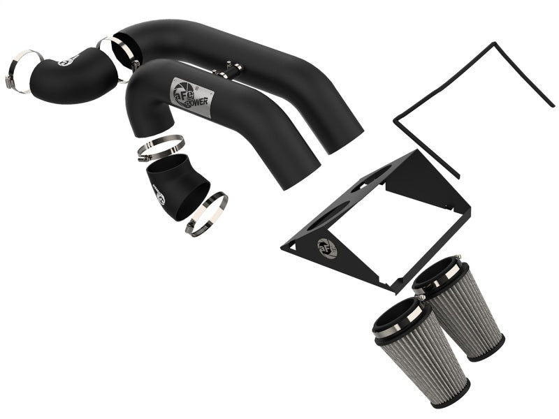 aFe Magnum Force Dual 3-1/2" Stage-2 XP Pro DRY S Cold Air Intake System 51-12972-B Photo - Unmounted