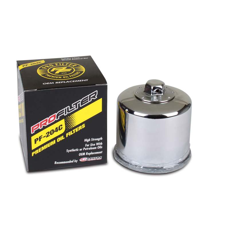 ProFilter Arctic Cat/Hon/Kaw/Mv Augusta/Triumph/Yam Spin-On Chrome Various Performance Oil Filter PF-204C PF-204C User 1